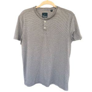 Bruno Milano Super Soft Striped Henley Tee - Gray